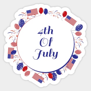 4th of july round banner Sticker